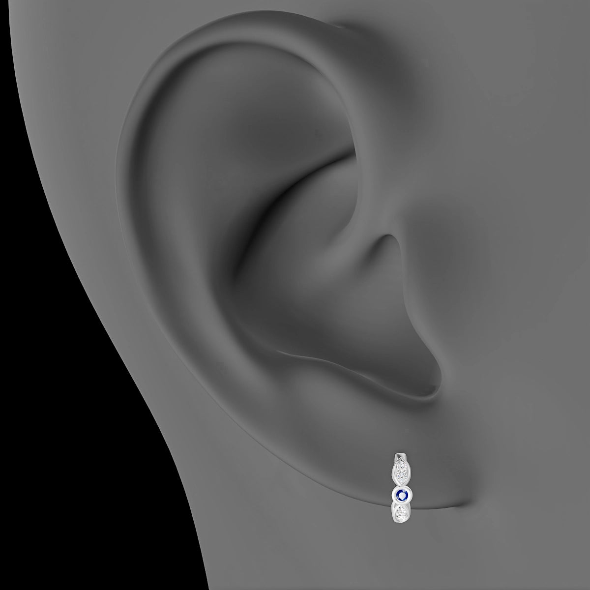 Anahita | 18k White Gold 6.5 mm Sapphire & Diamond Hoop Piercing
