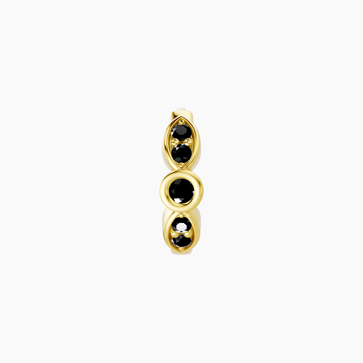 Anahita | 18k Yellow Gold 6.5 mm Black Diamond Hoop Piercing