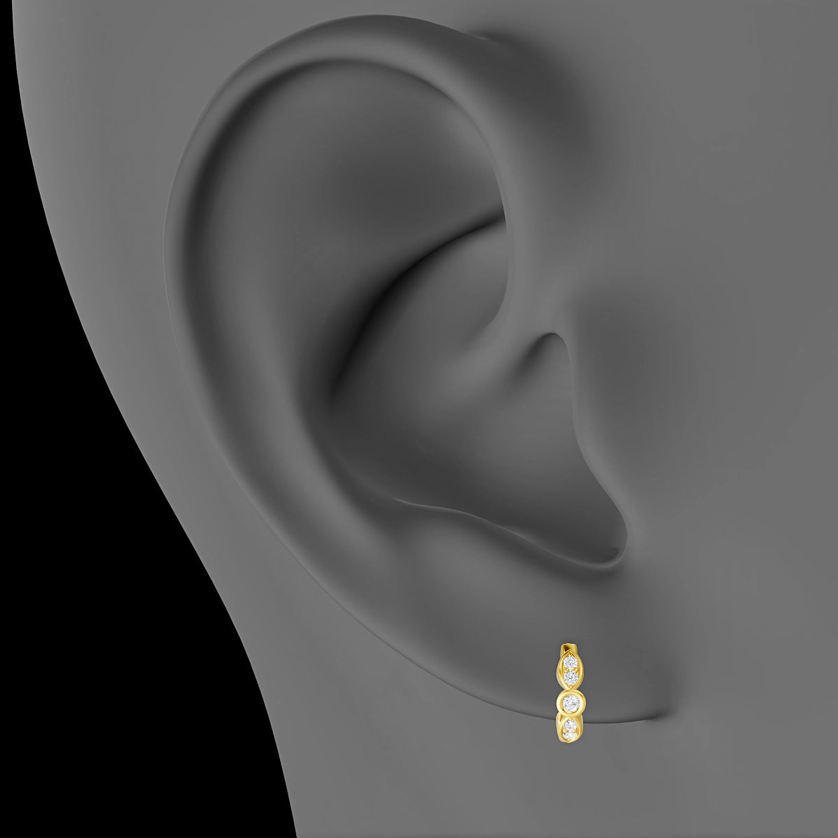 Anahita | 18k Yellow Gold 6.5 mm Diamond Hoop Piercing