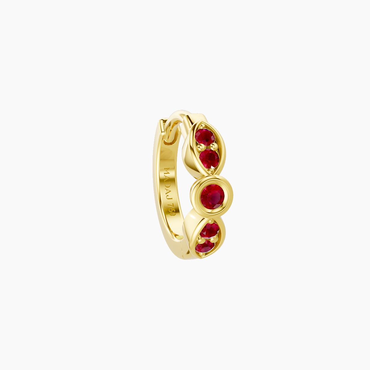 Anahita | 18k Yellow Gold 6.5 mm Ruby Hoop Piercing