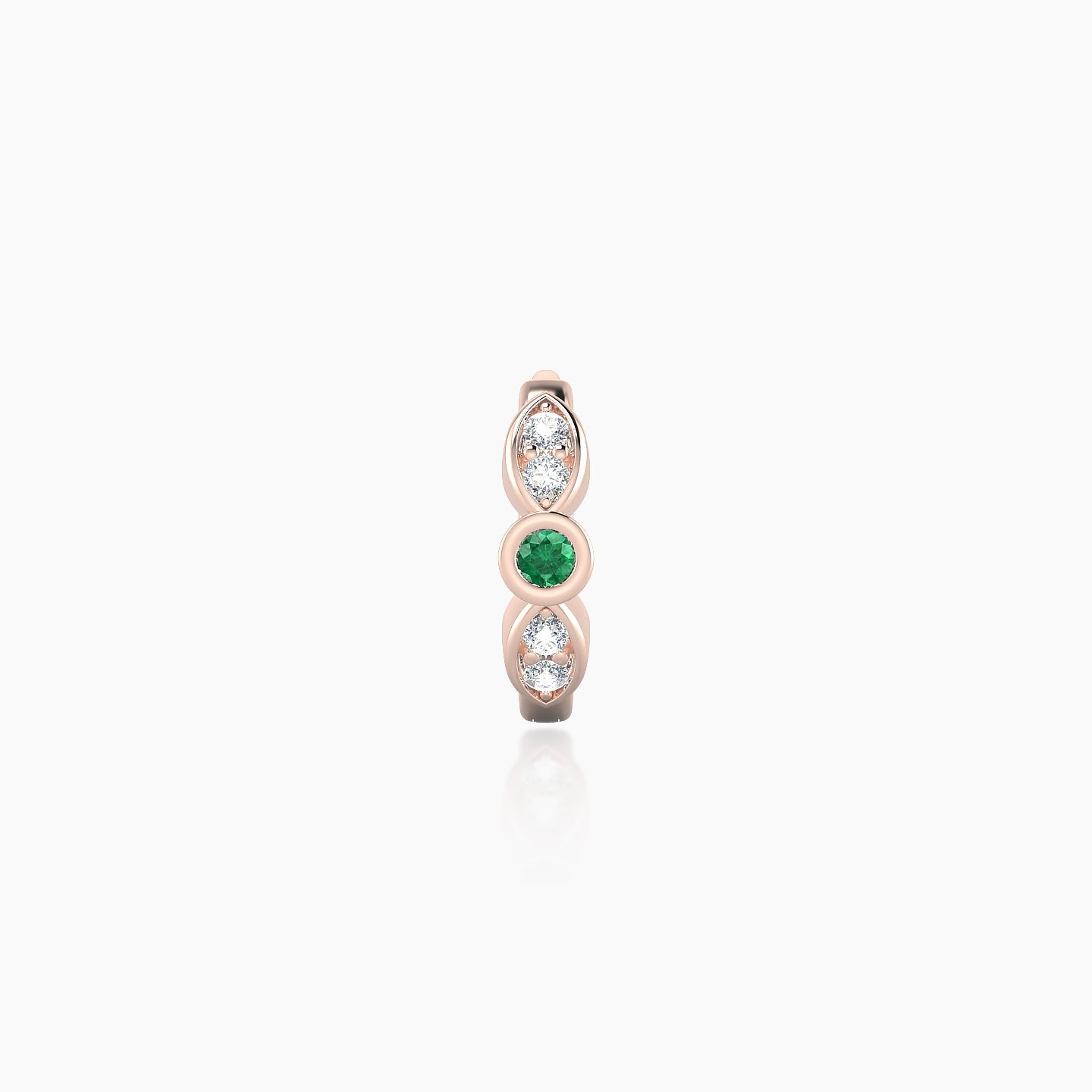 Anahita | 18k Rose Gold 6.5 mm Emerald & Diamond Hoop Piercing