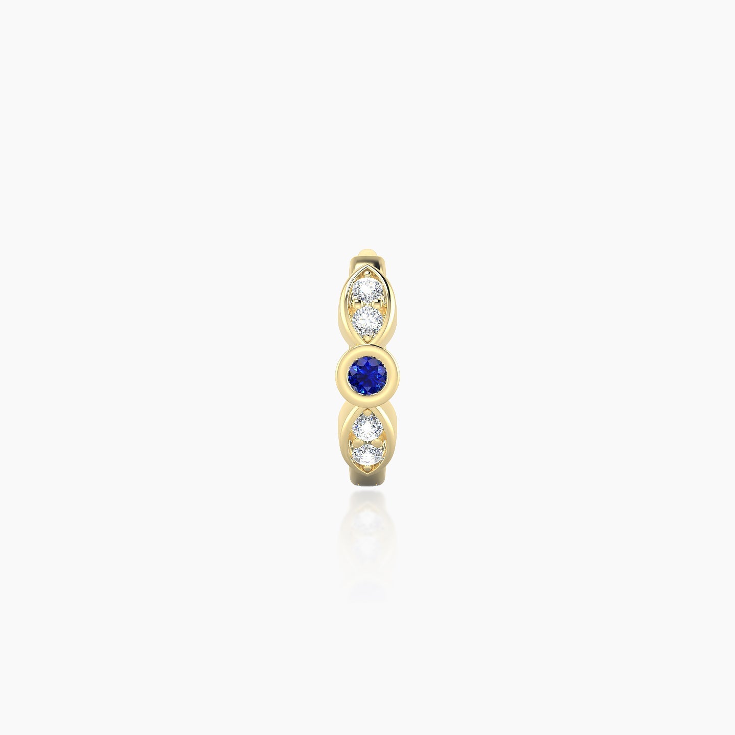 Anahita | 18k Yellow Gold 6.5 mm Sapphire & Diamond Hoop Piercing