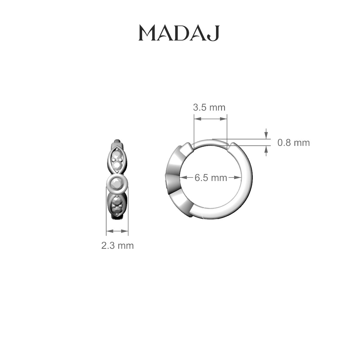 Anahita | 18k Rose Gold 6.5 mm Emerald Hoop Piercing