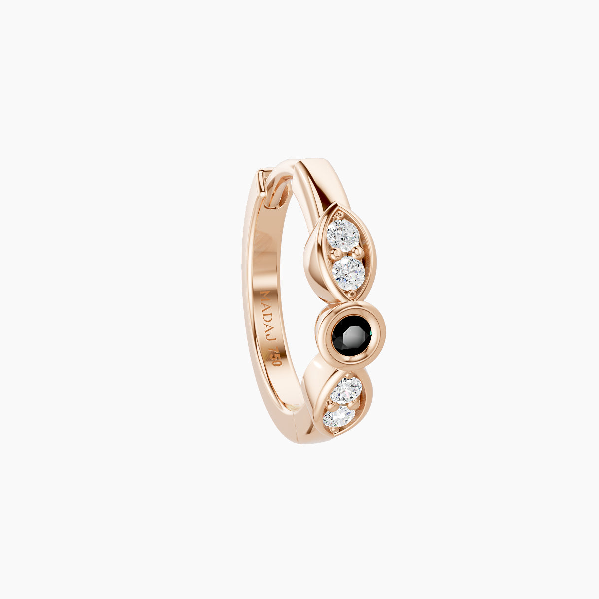 Anahita | 18k Rose Gold 8 mm Black Diamond & Diamond Hoop Piercing