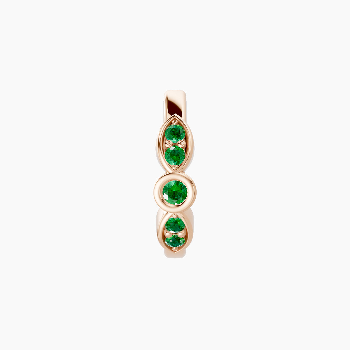 Anahita | 18k Rose Gold 8 mm Emerald Hoop Piercing