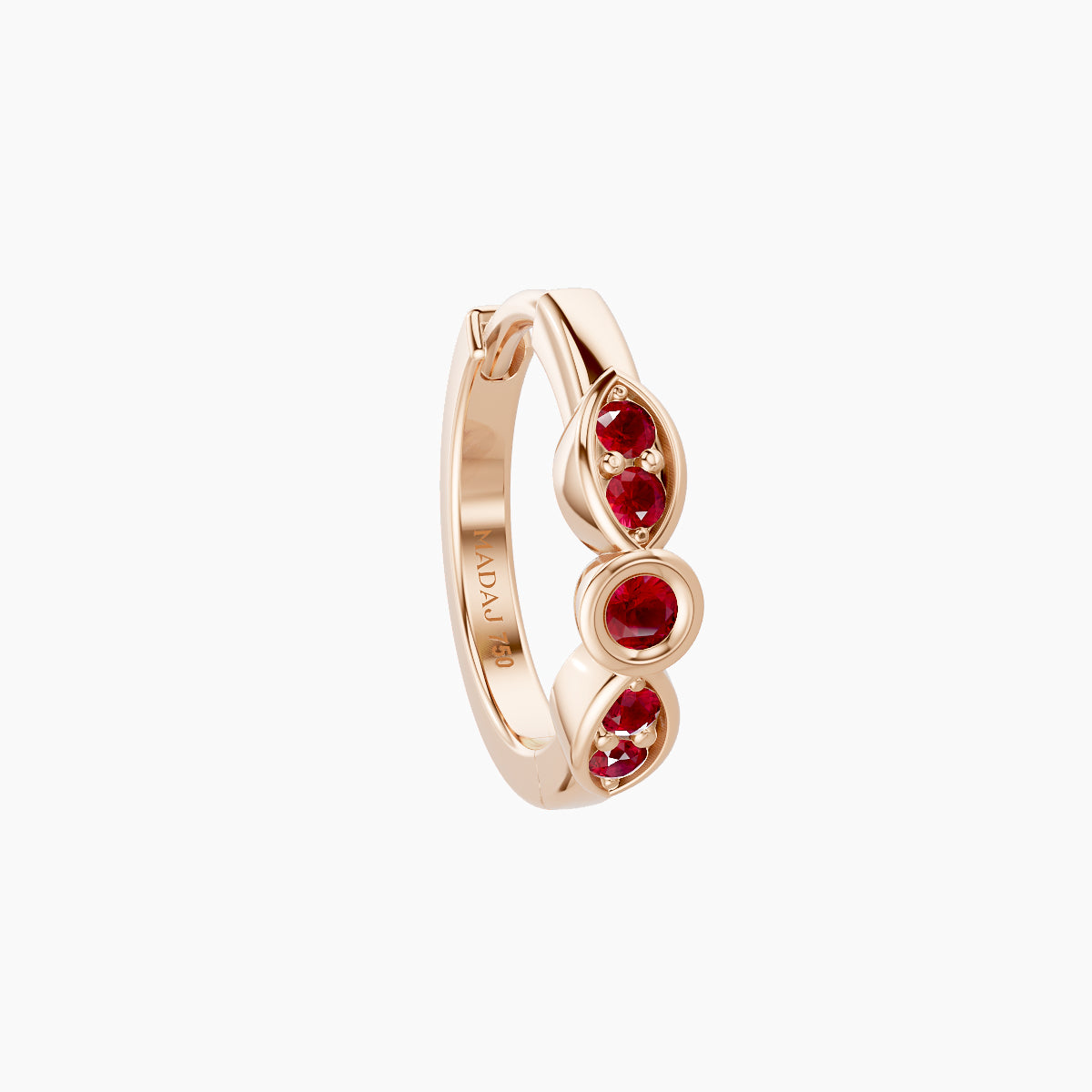 Anahita | 18k Rose Gold 8 mm Ruby Hoop Piercing