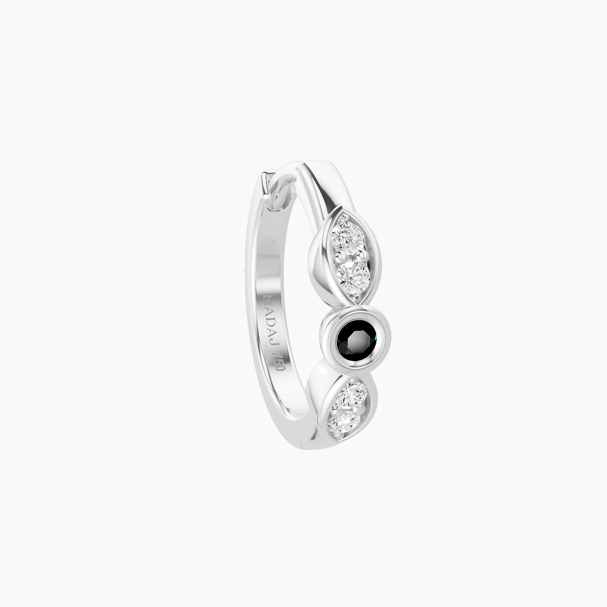 Anahita | 18k White Gold 8 mm Black Diamond & Diamond Hoop Piercing