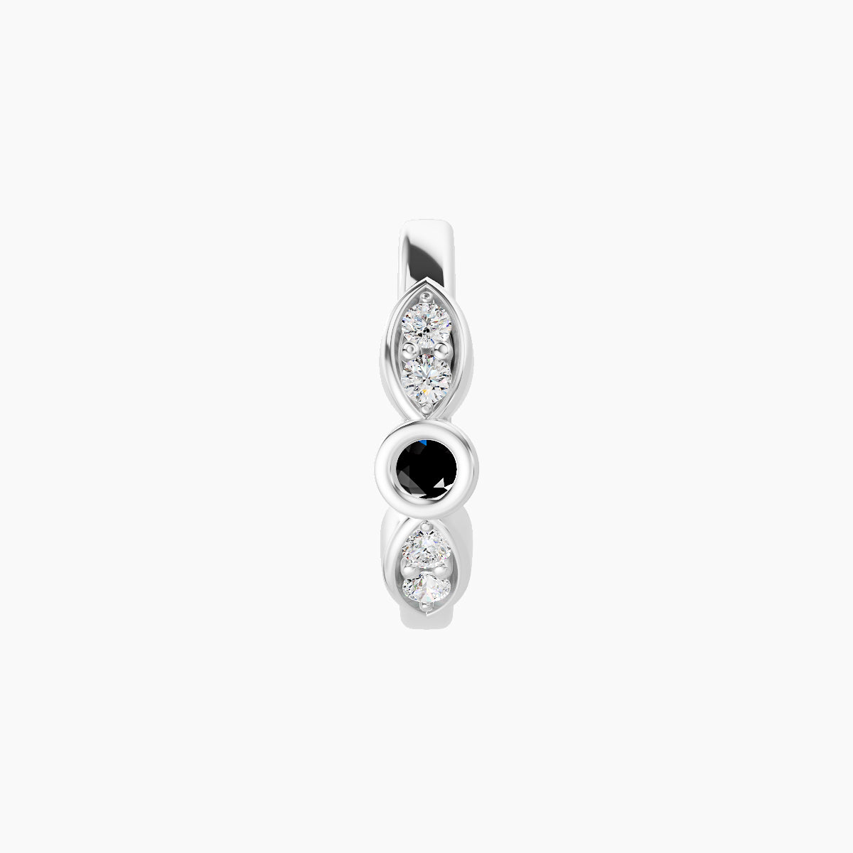 Anahita | 18k White Gold 8 mm Black Diamond & Diamond Hoop Piercing