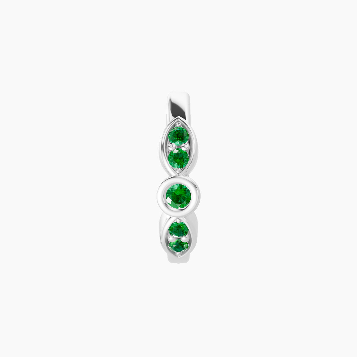 Anahita | 18k White Gold 8 mm Emerald Hoop Piercing
