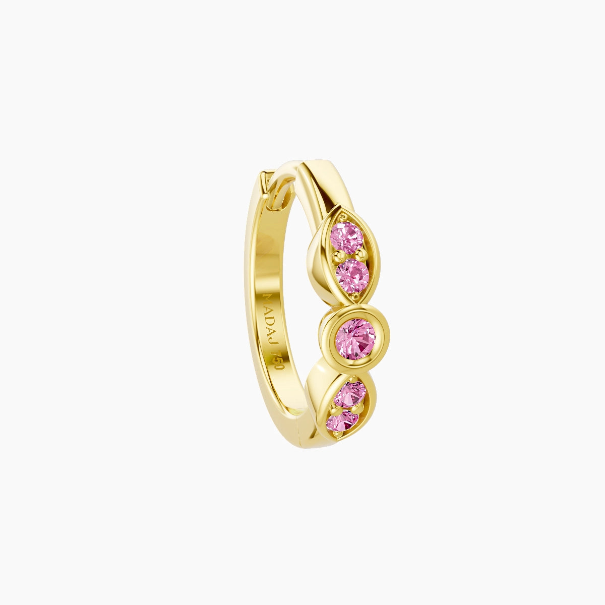 Anahita | 18k Yellow Gold 8 mm Pink Sapphire Hoop Piercing
