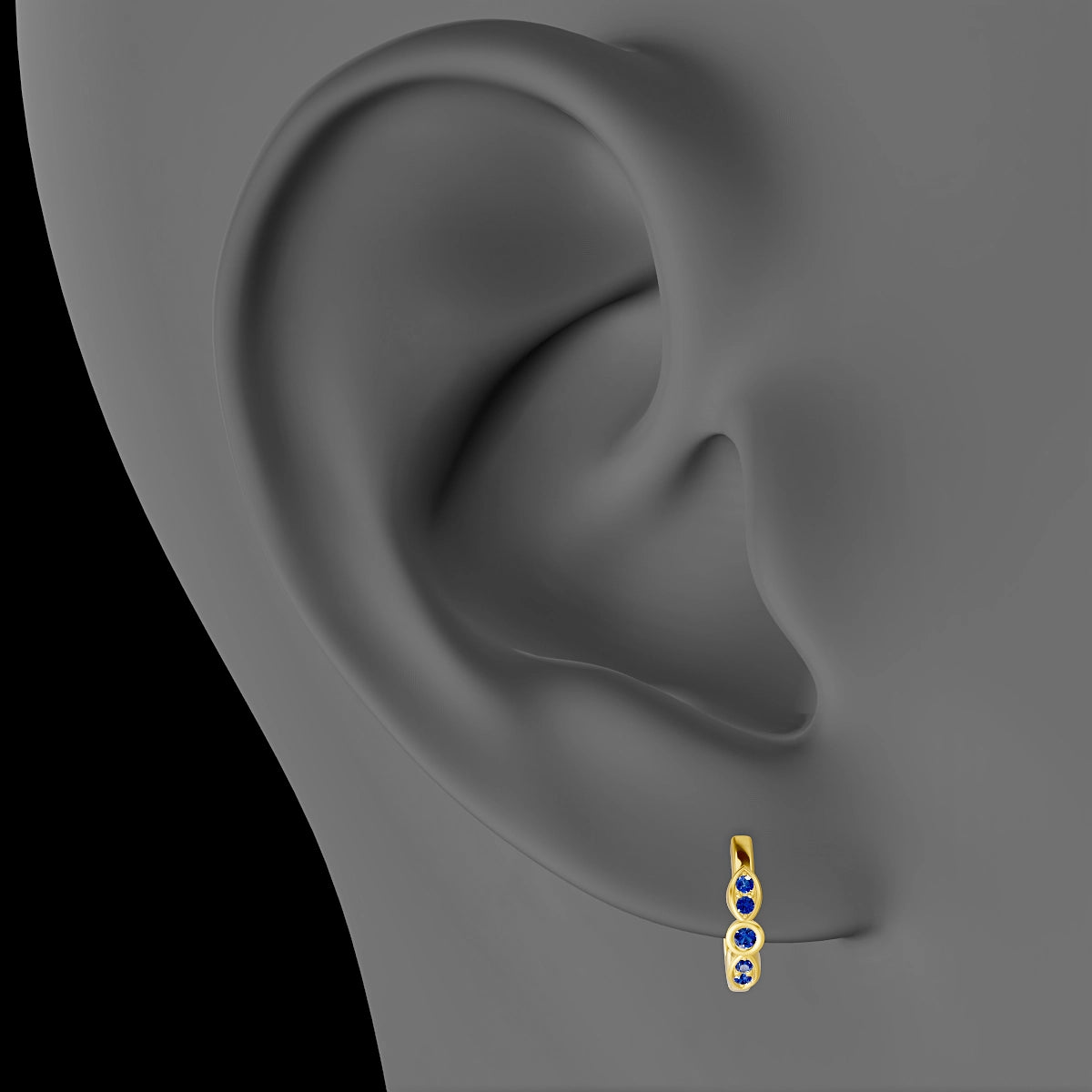 Anahita | 18k Yellow Gold 8 mm Sapphire Hoop Piercing