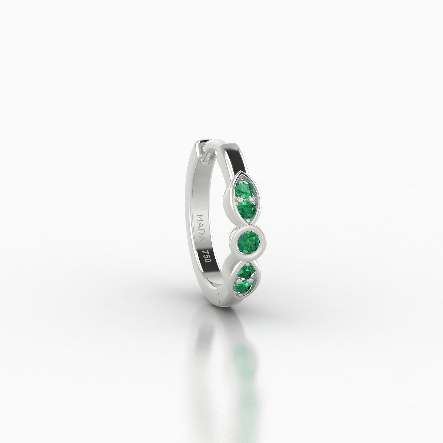 Anahita | 18k White Gold 8 mm Emerald Hoop Piercing