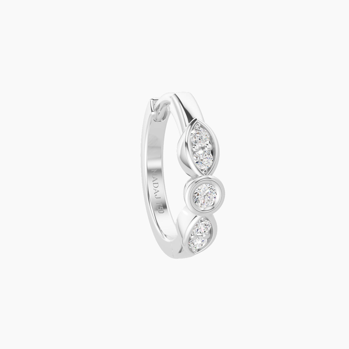 Anahita | 18k White Gold 8 mm Diamond Nose Ring Piercing