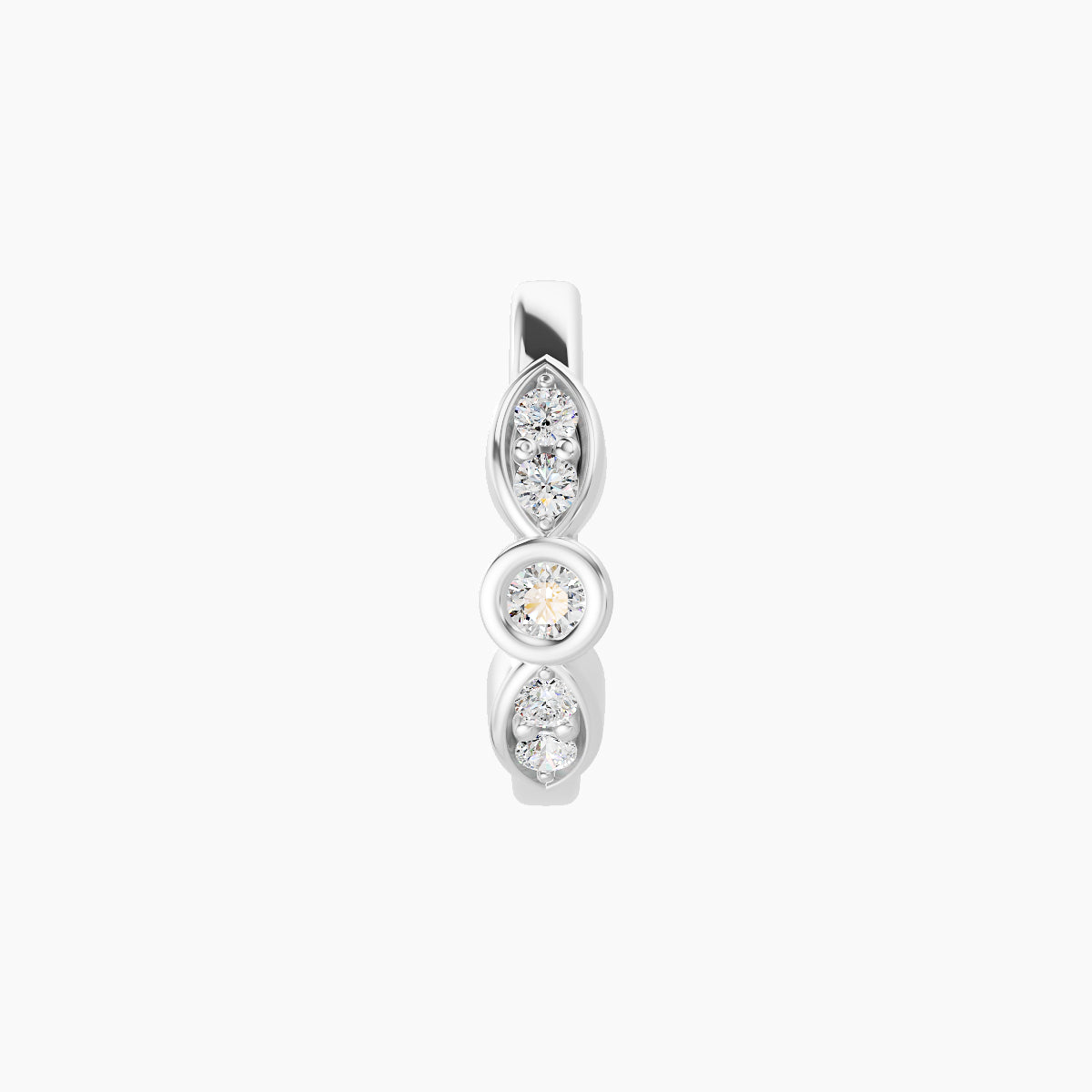 Anahita | 18k White Gold 8 mm Diamond Nose Ring Piercing