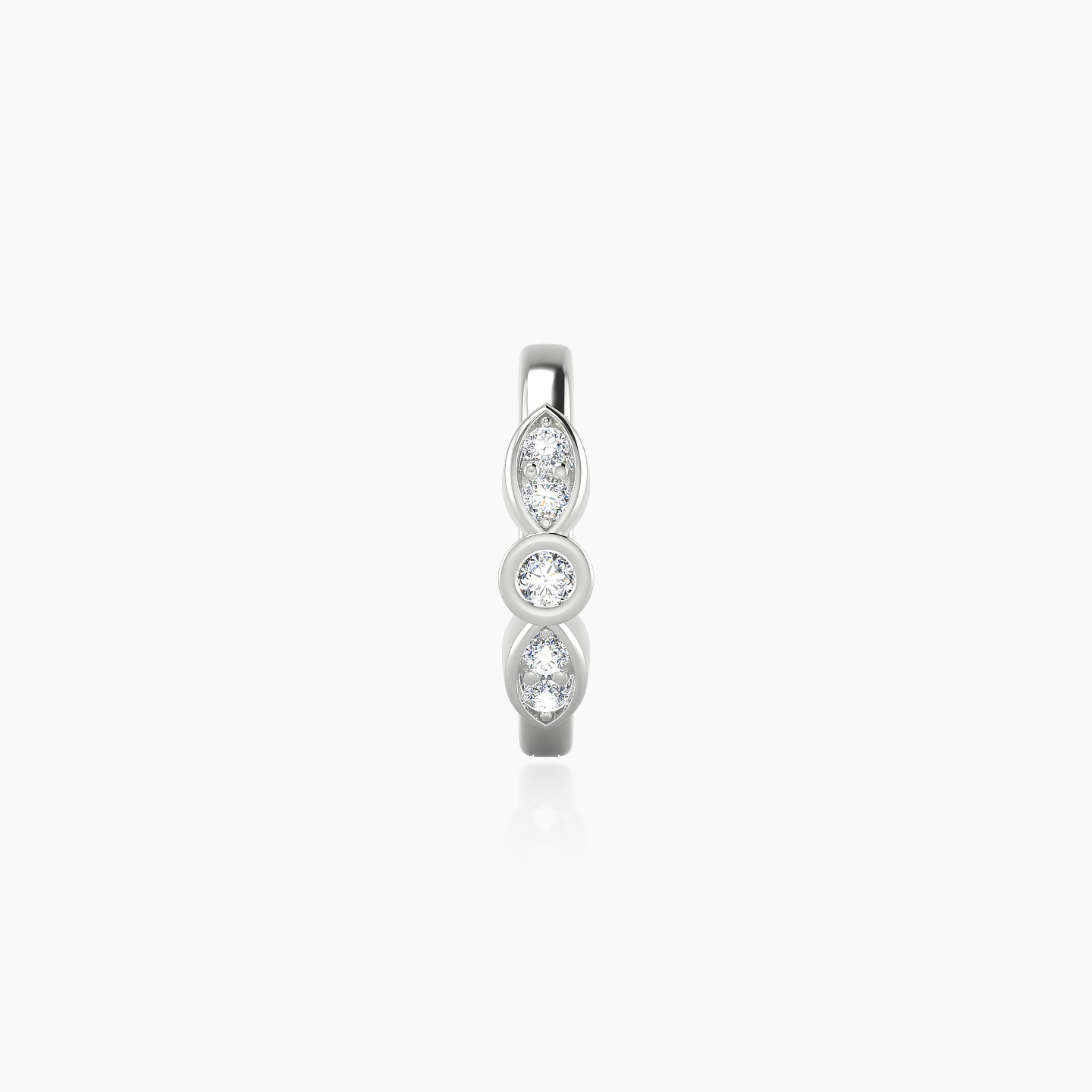 Anahita | 18k White Gold 8 mm Diamond Nose Ring Piercing