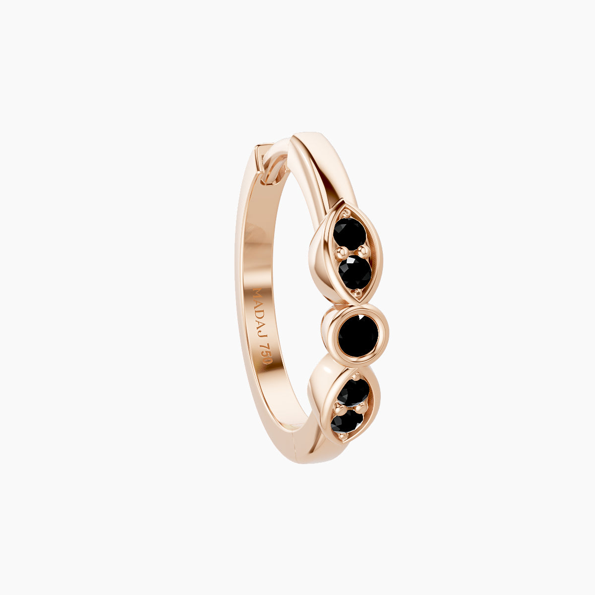 Anahita | 18k Rose Gold 9.5 mm Black Diamond Hoop Piercing