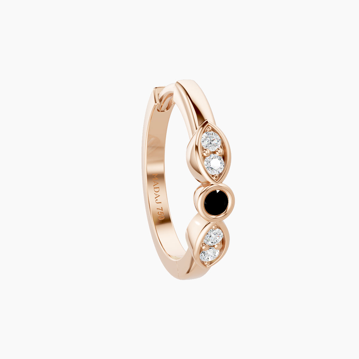 Anahita | 18k Rose Gold 9.5 mm Black Diamond & Diamond Hoop Piercing