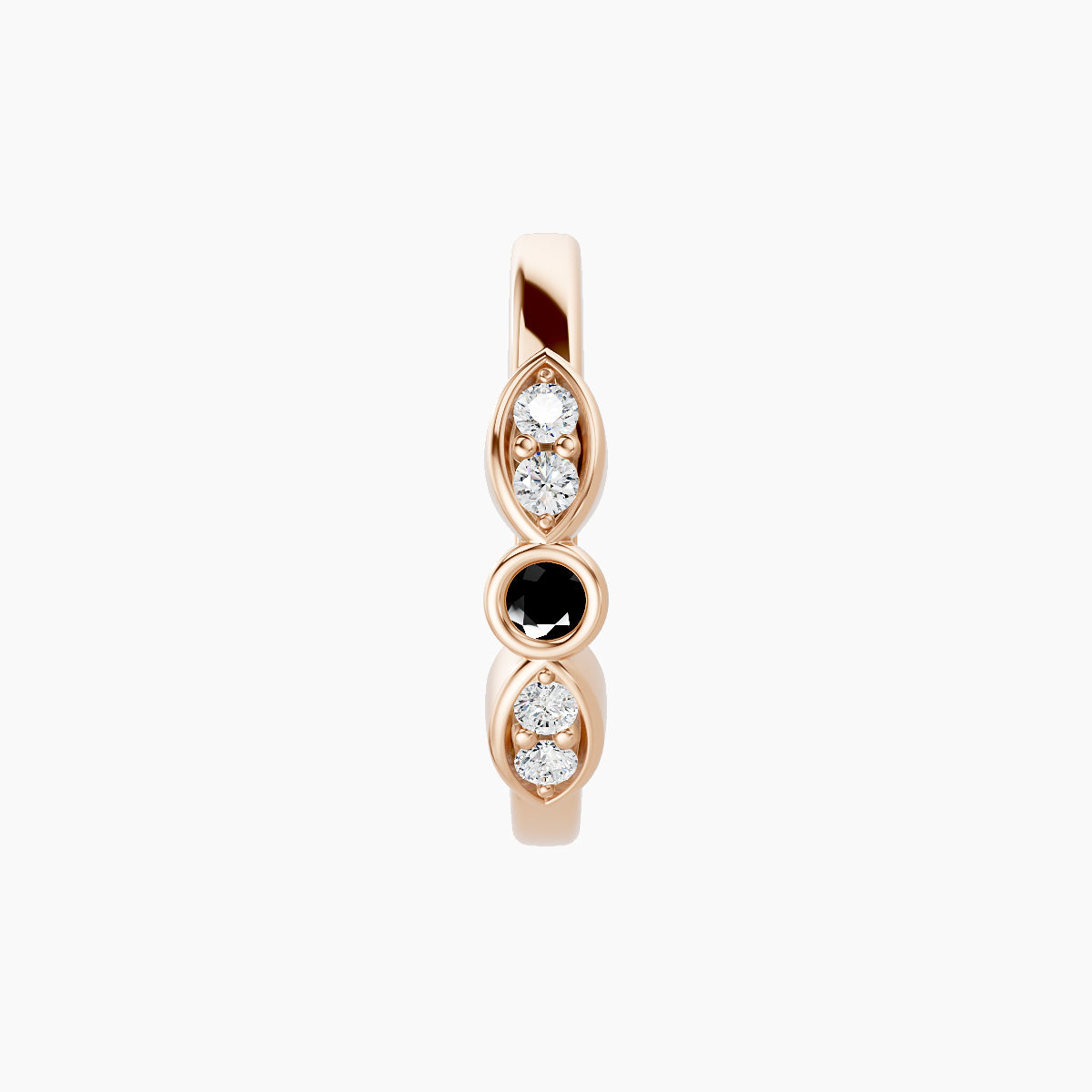 Anahita | 18k Rose Gold 9.5 mm Black Diamond & Diamond Hoop Piercing