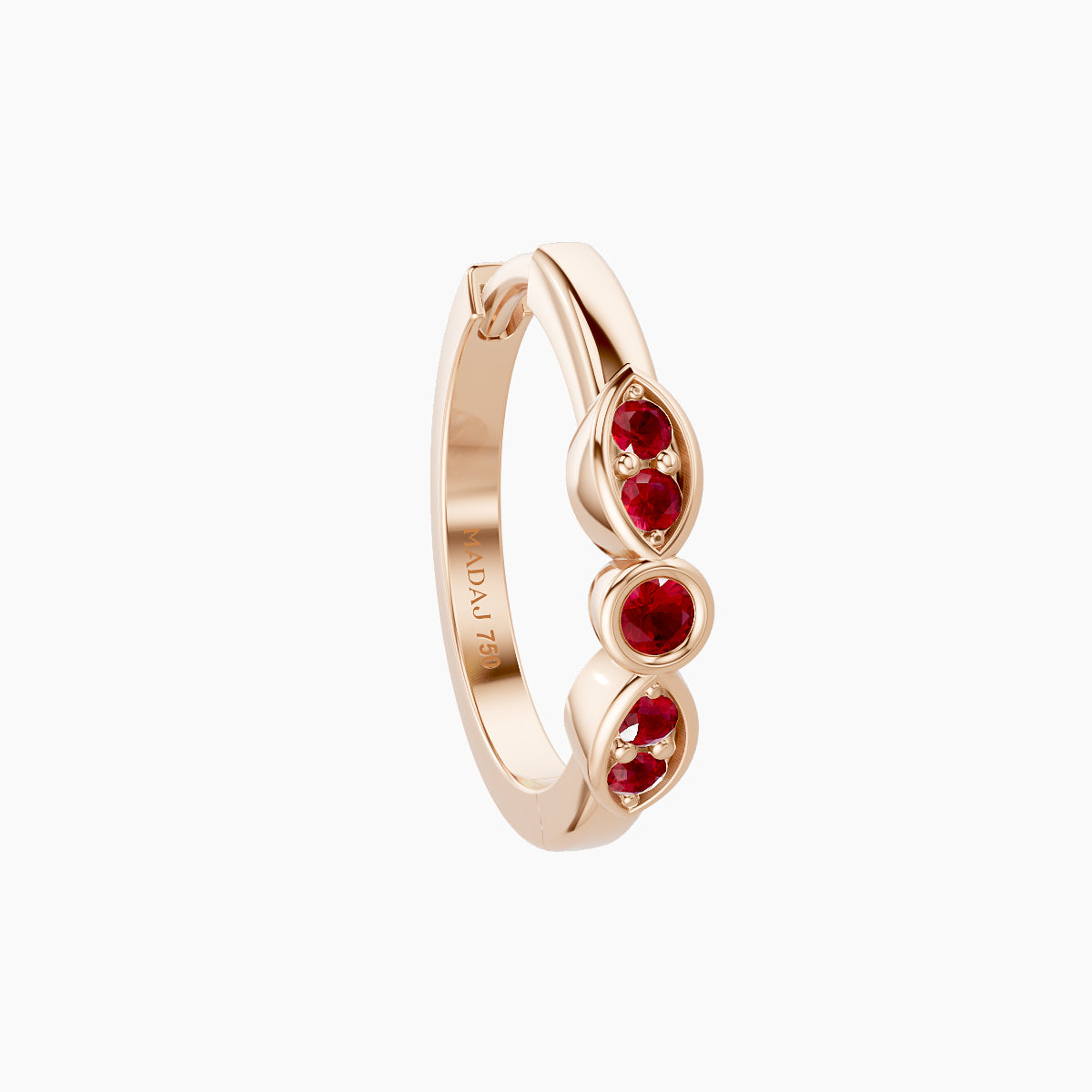 Anahita | 18k Rose Gold 9.5 mm Ruby Hoop Piercing