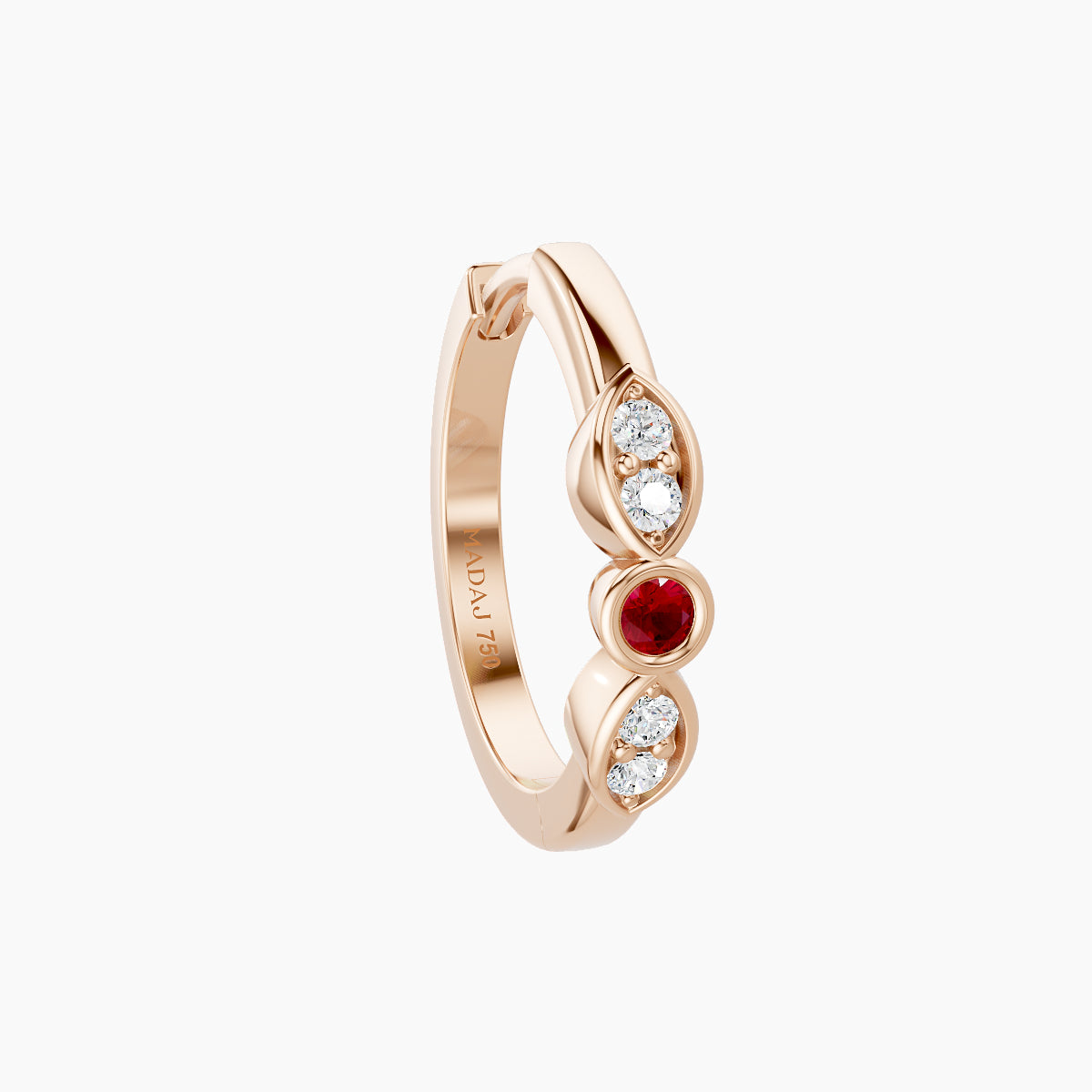 Anahita | 18k Rose Gold 9.5 mm Ruby & Diamond Hoop Piercing