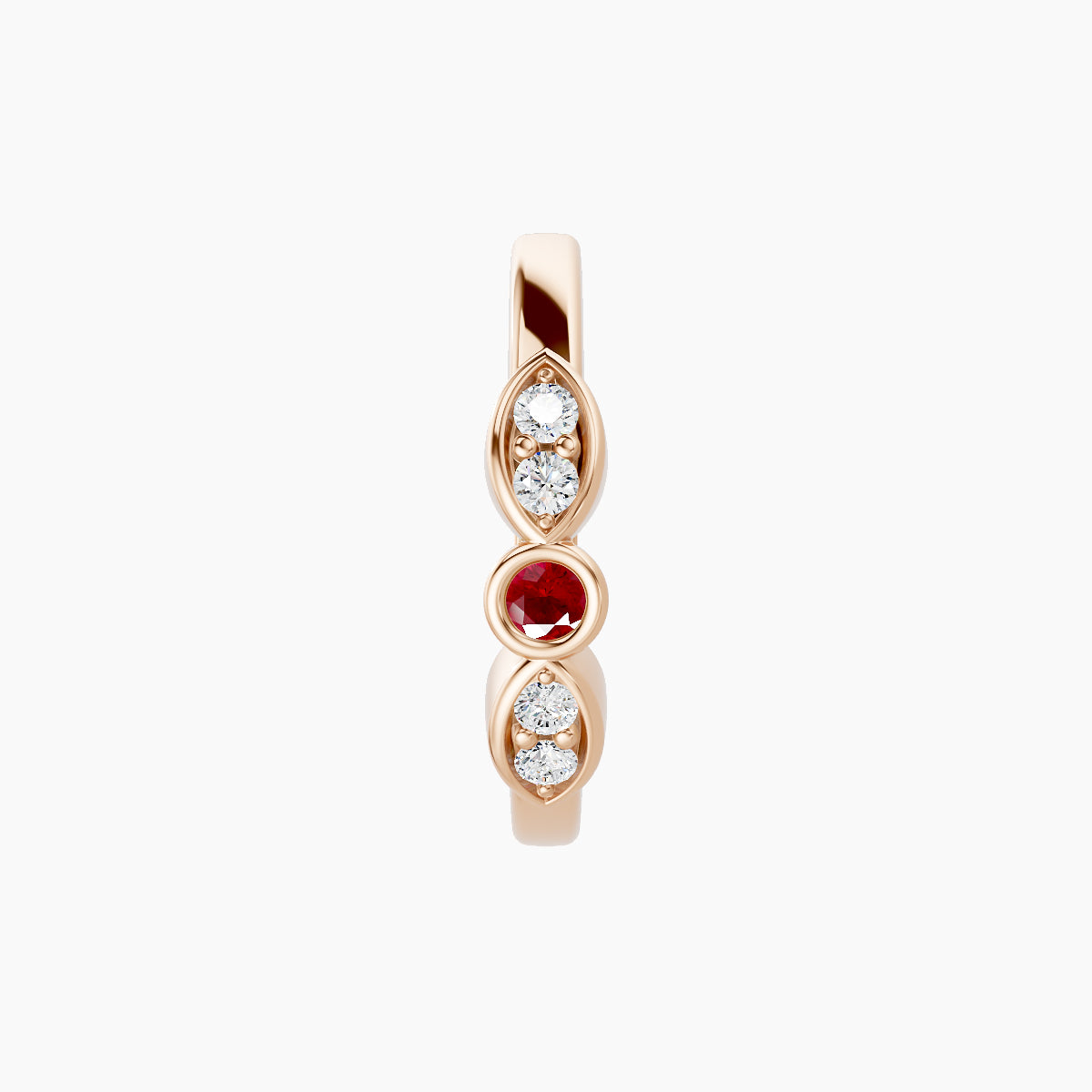 Anahita | 18k Rose Gold 9.5 mm Ruby & Diamond Hoop Piercing