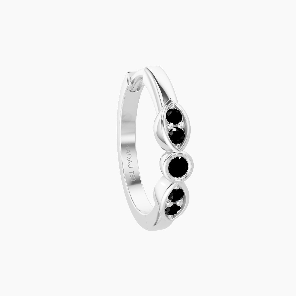 Anahita | 18k White Gold 9.5 mm Black Diamond Hoop Piercing