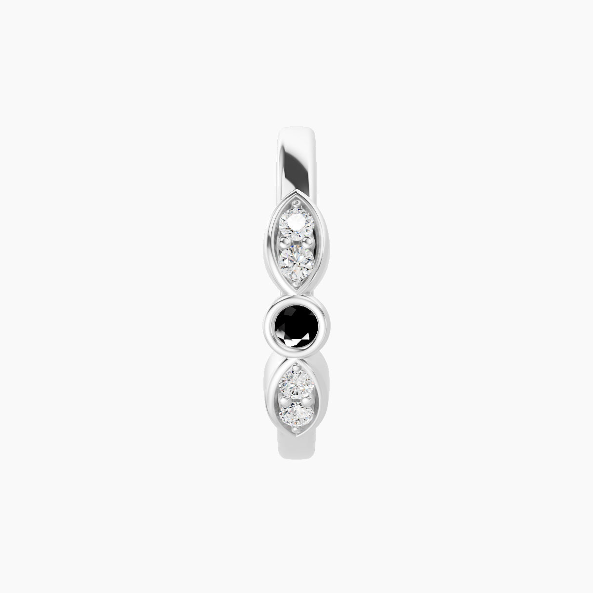 Anahita | 18k White Gold 9.5 mm Black Diamond & Diamond Hoop Piercing