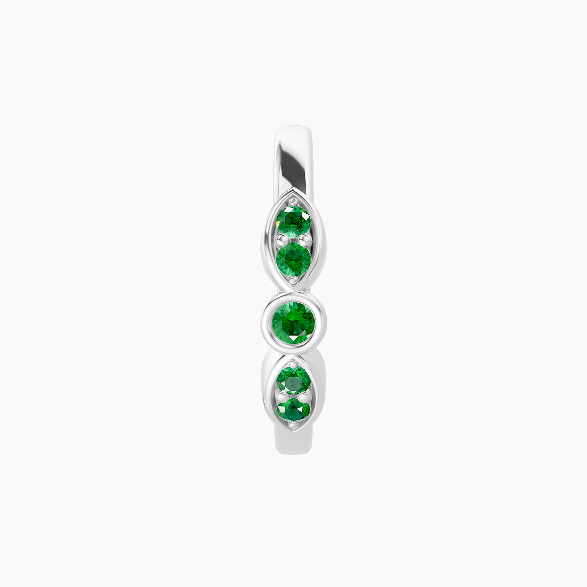 Anahita | 18k White Gold 9.5 mm Emerald Hoop Piercing