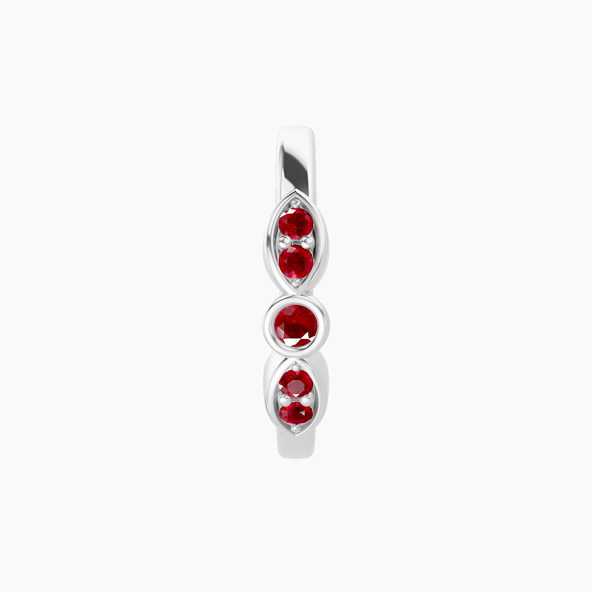 Anahita | 18k White Gold 9.5 mm Ruby Hoop Piercing