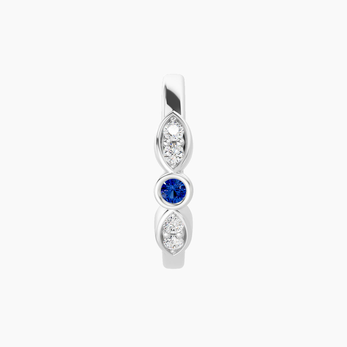 Anahita | 18k White Gold 9.5 mm Sapphire & Diamond Hoop Piercing
