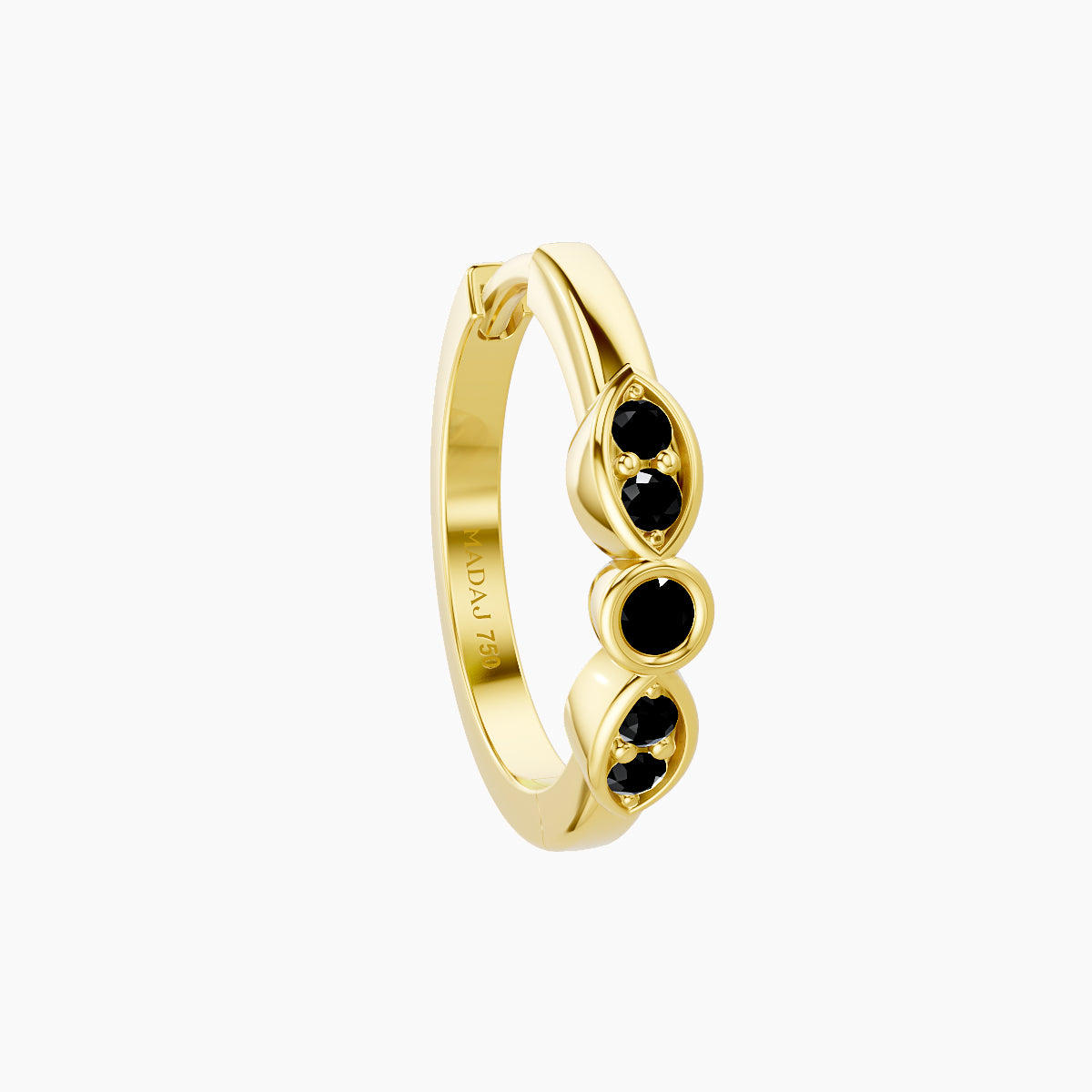 Anahita | 18k Yellow Gold 9.5 mm Black Diamond Hoop Piercing
