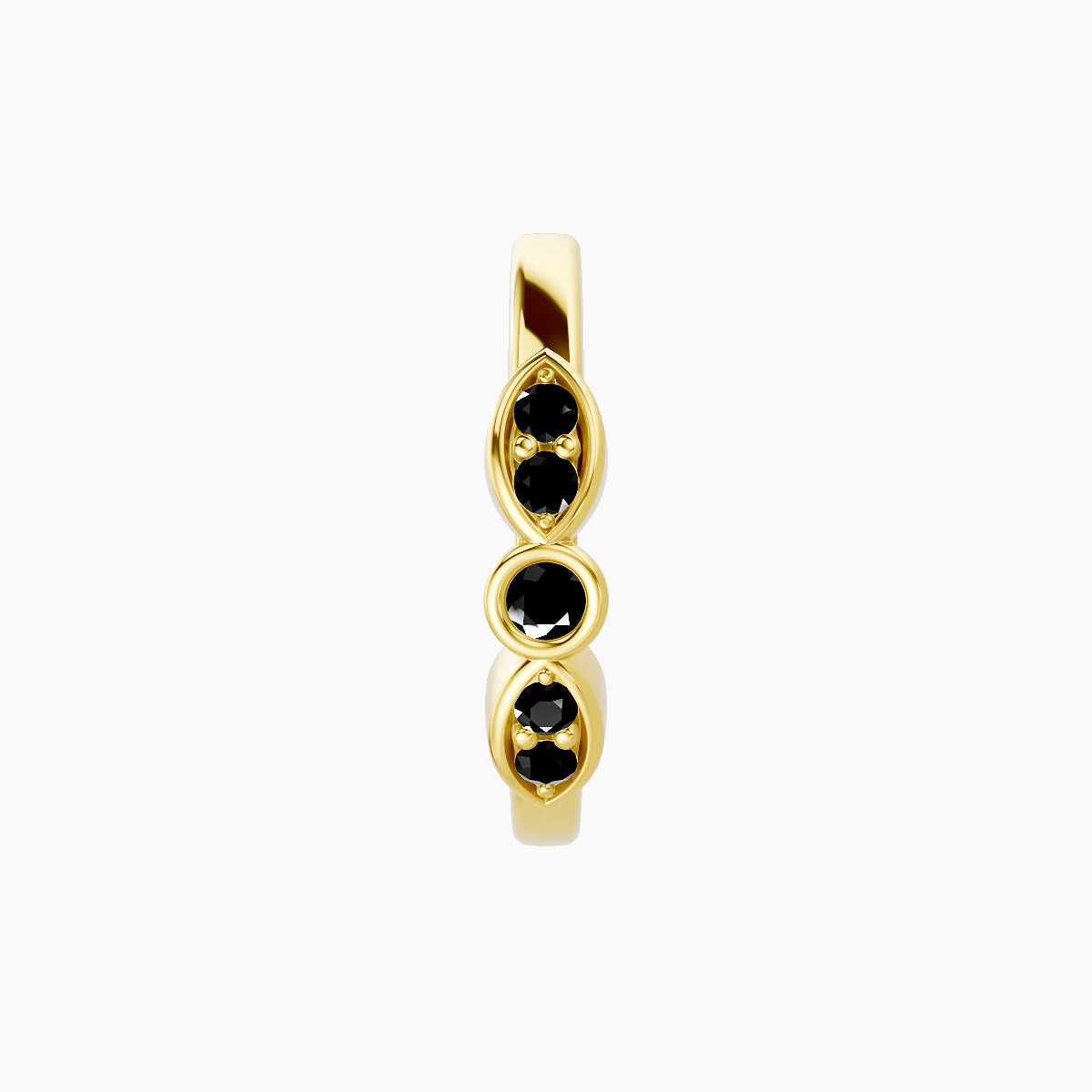 Anahita | 18k Yellow Gold 9.5 mm Black Diamond Hoop Piercing