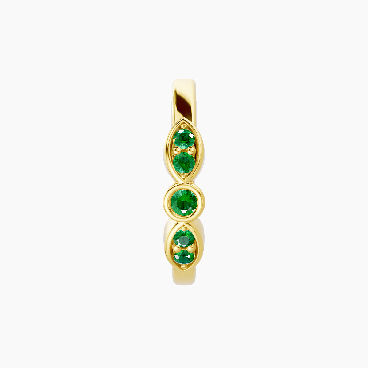 Anahita | 18k Yellow Gold 9.5 mm Emerald Hoop Piercing