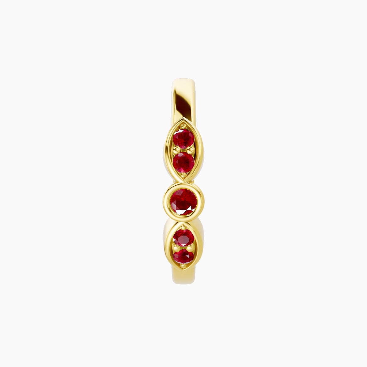 Anahita | 18k Yellow Gold 9.5 mm Ruby Hoop Piercing