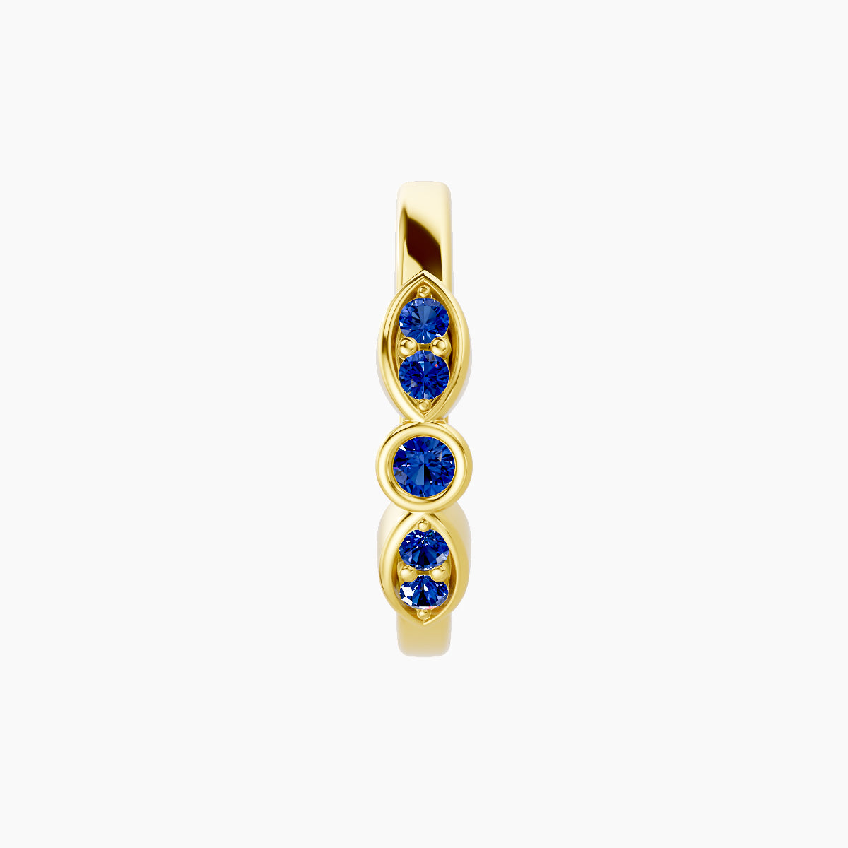 Anahita | 18k Yellow Gold 9.5 mm Sapphire Hoop Piercing