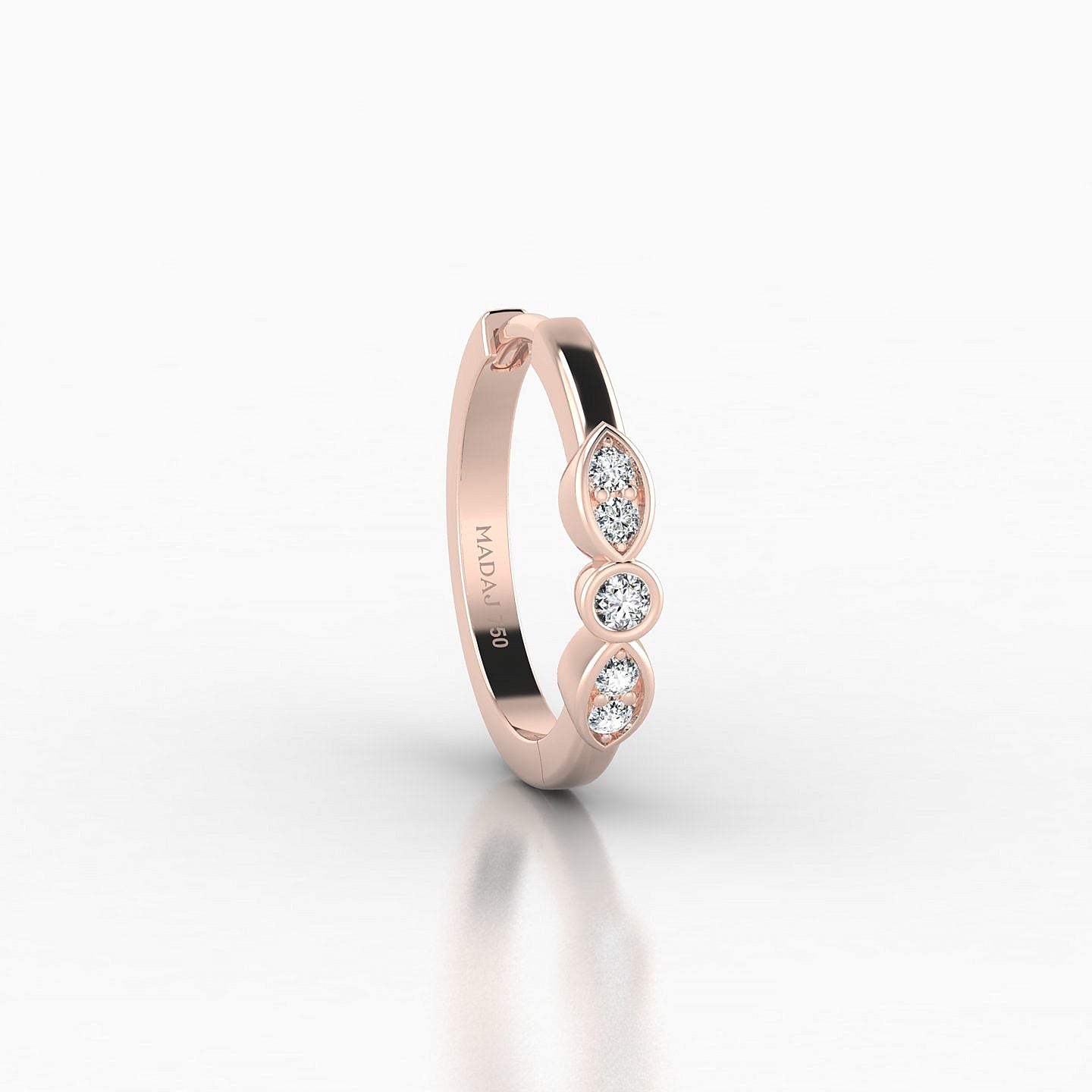 Anahita | 18k Rose Gold 9.5 mm Diamond Hoop Piercing
