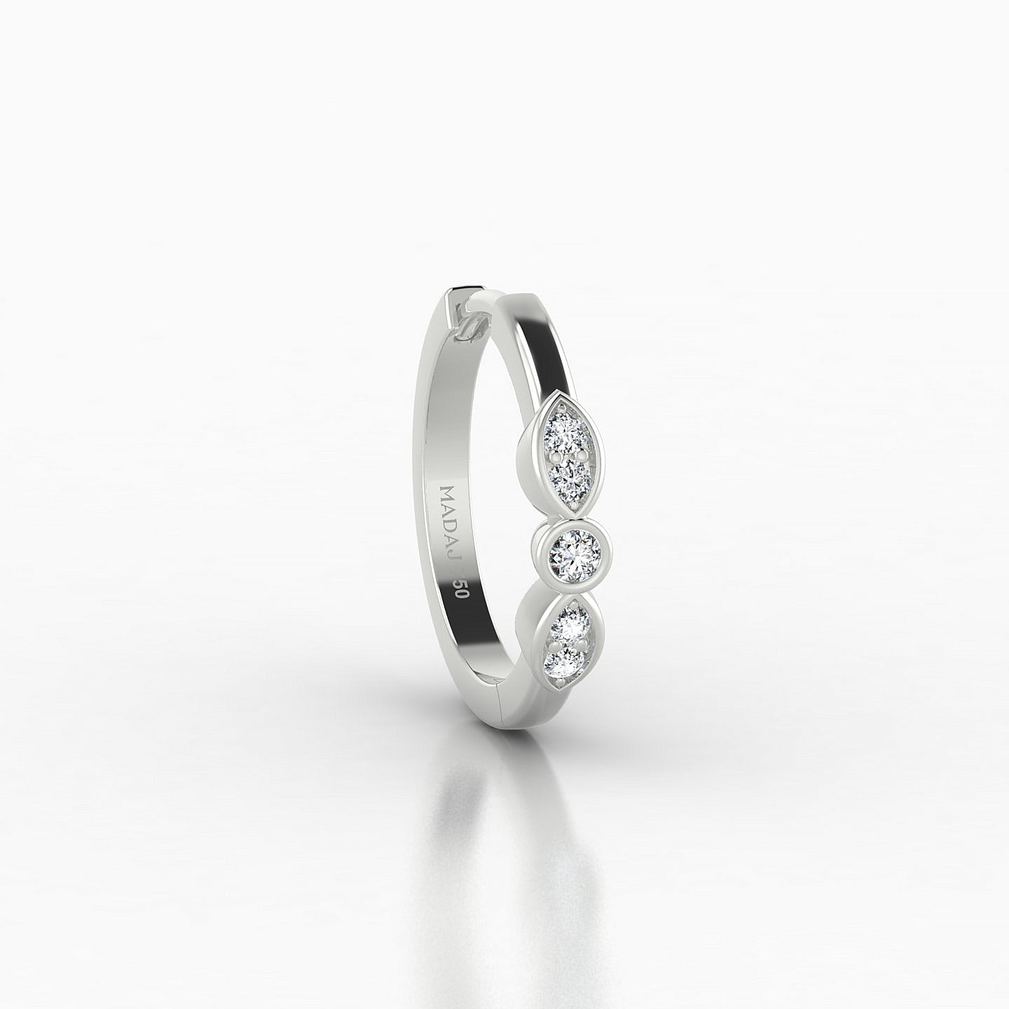 Anahita | 18k White Gold 9.5 mm Diamond Hoop Piercing