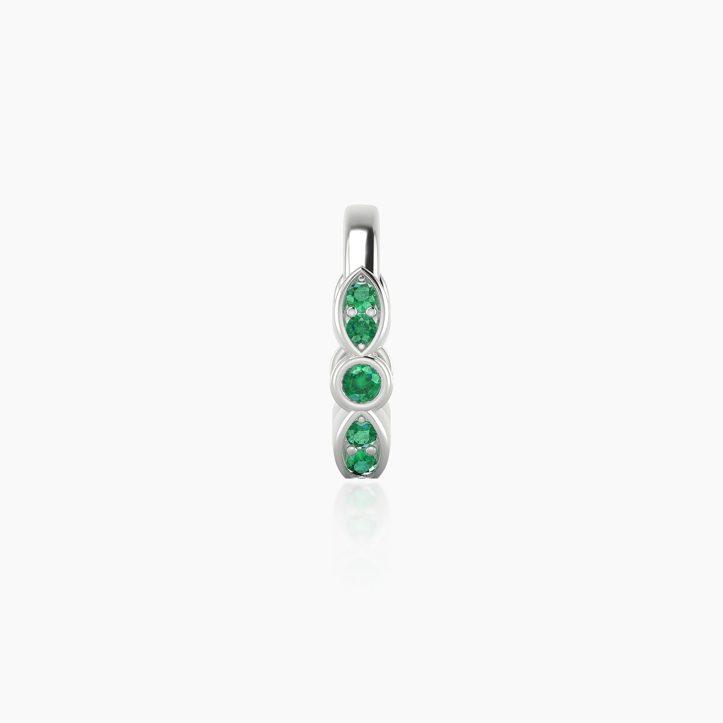 Anahita | 18k White Gold 9.5 mm Emerald Hoop Piercing