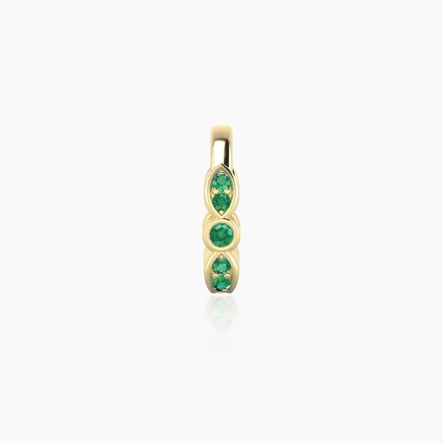 Anahita | 18k Yellow Gold 9.5 mm Emerald Hoop Piercing
