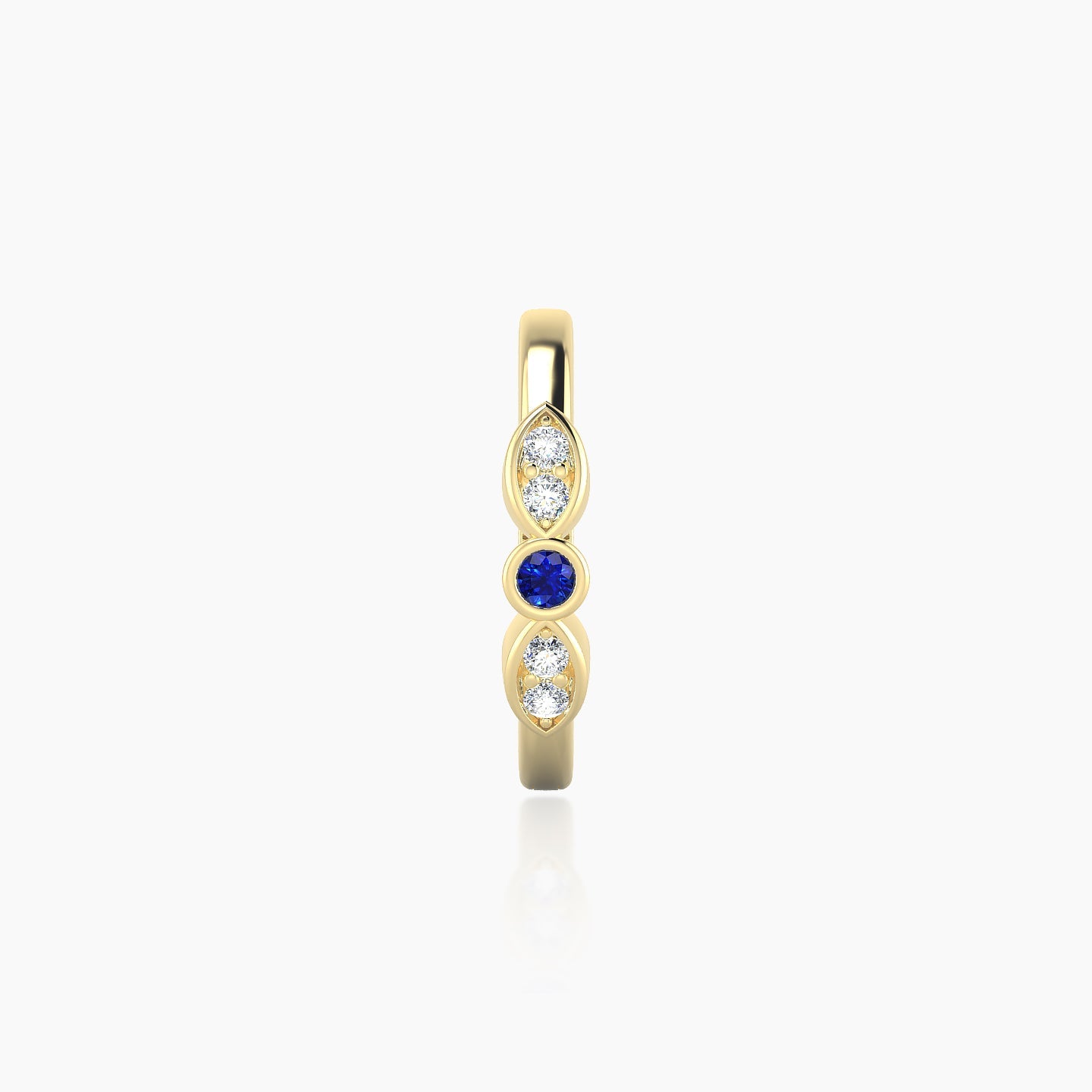 Anahita | 18k Yellow Gold 9.5 mm Sapphire & Diamond Hoop Piercing