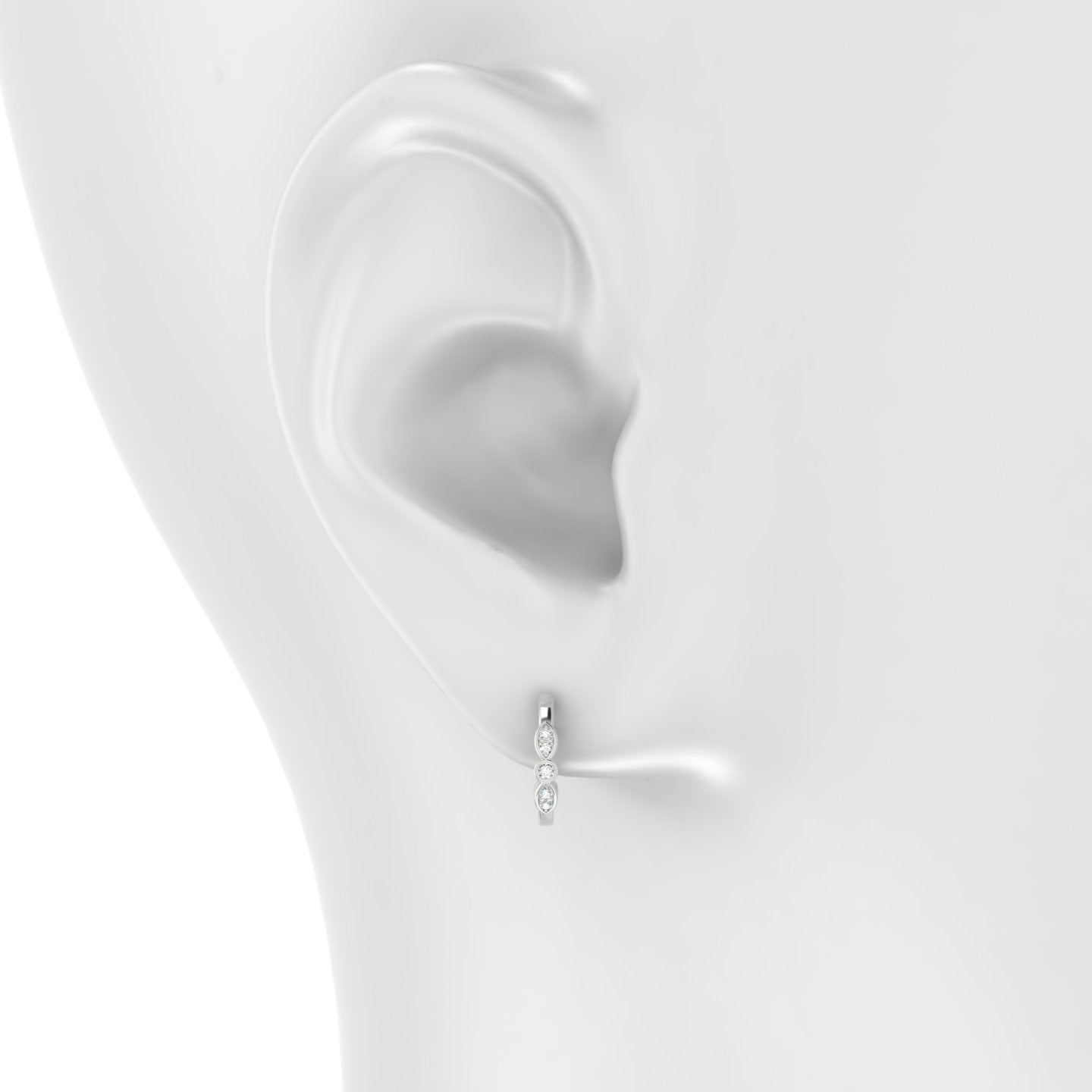 Anahita | 18k White Gold 9.5 mm Diamond Hoop Piercing