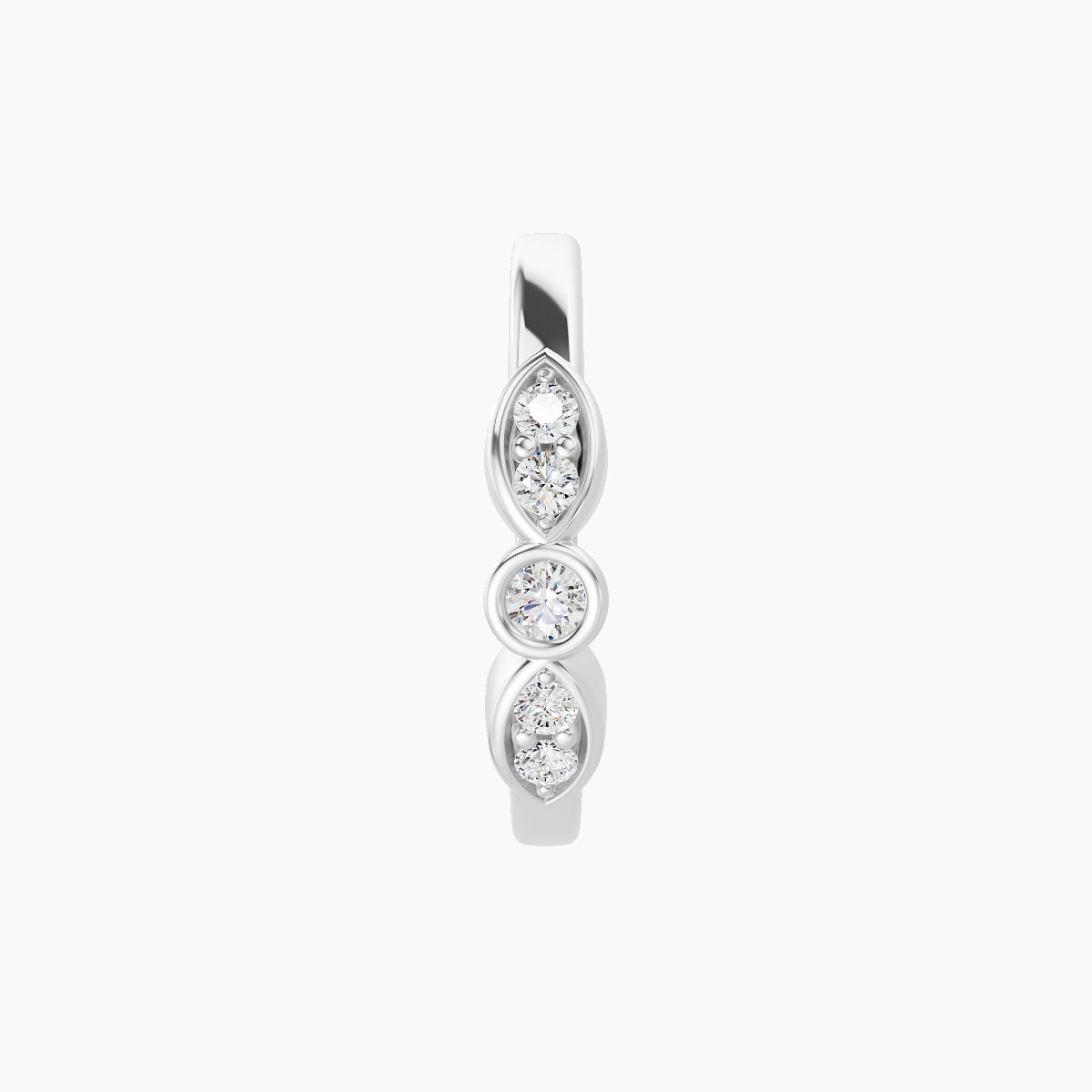 Anahita | 18k White Gold 9.5 mm Diamond Nose Ring Piercing
