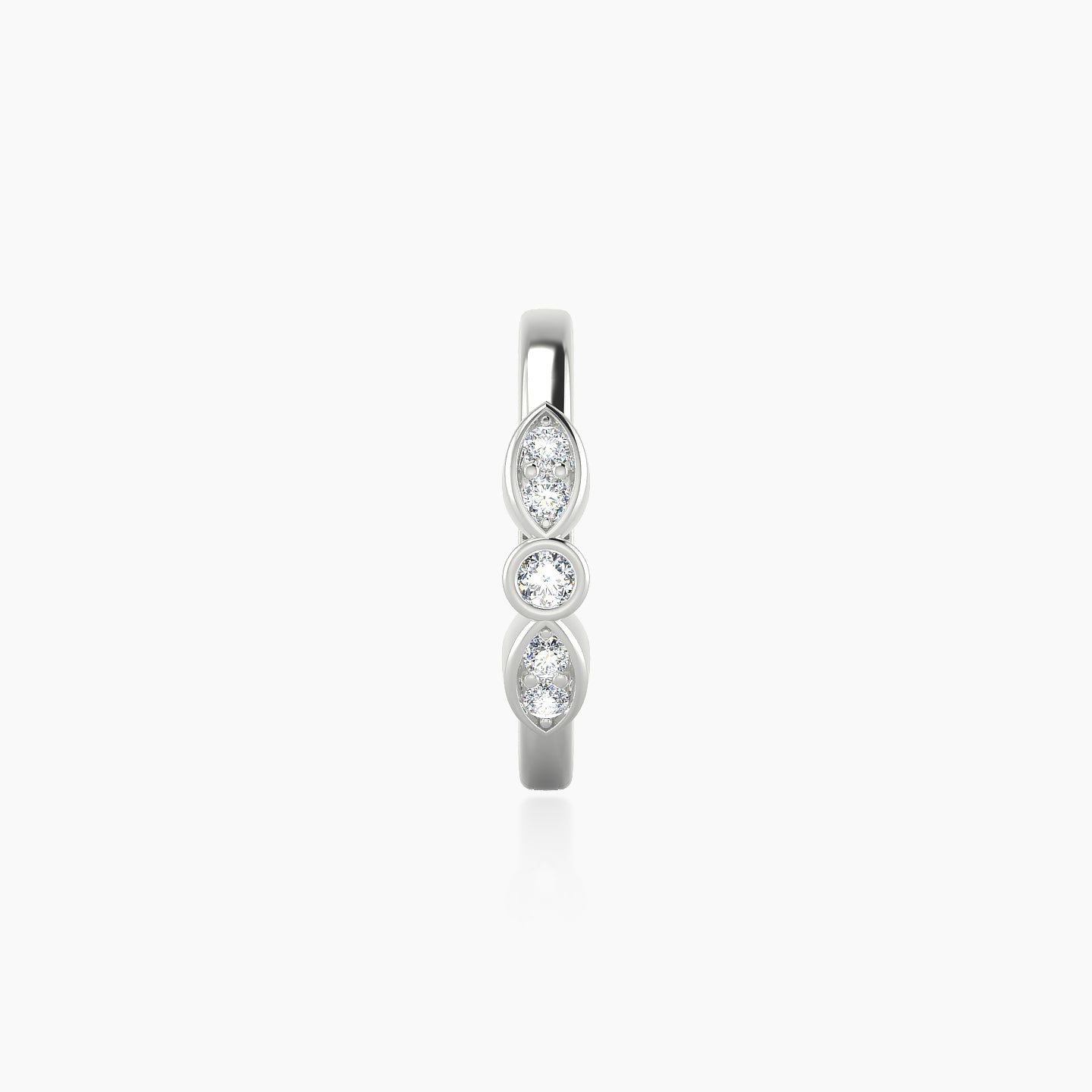 Anahita | 18k White Gold 9.5 mm Diamond Nose Ring Piercing