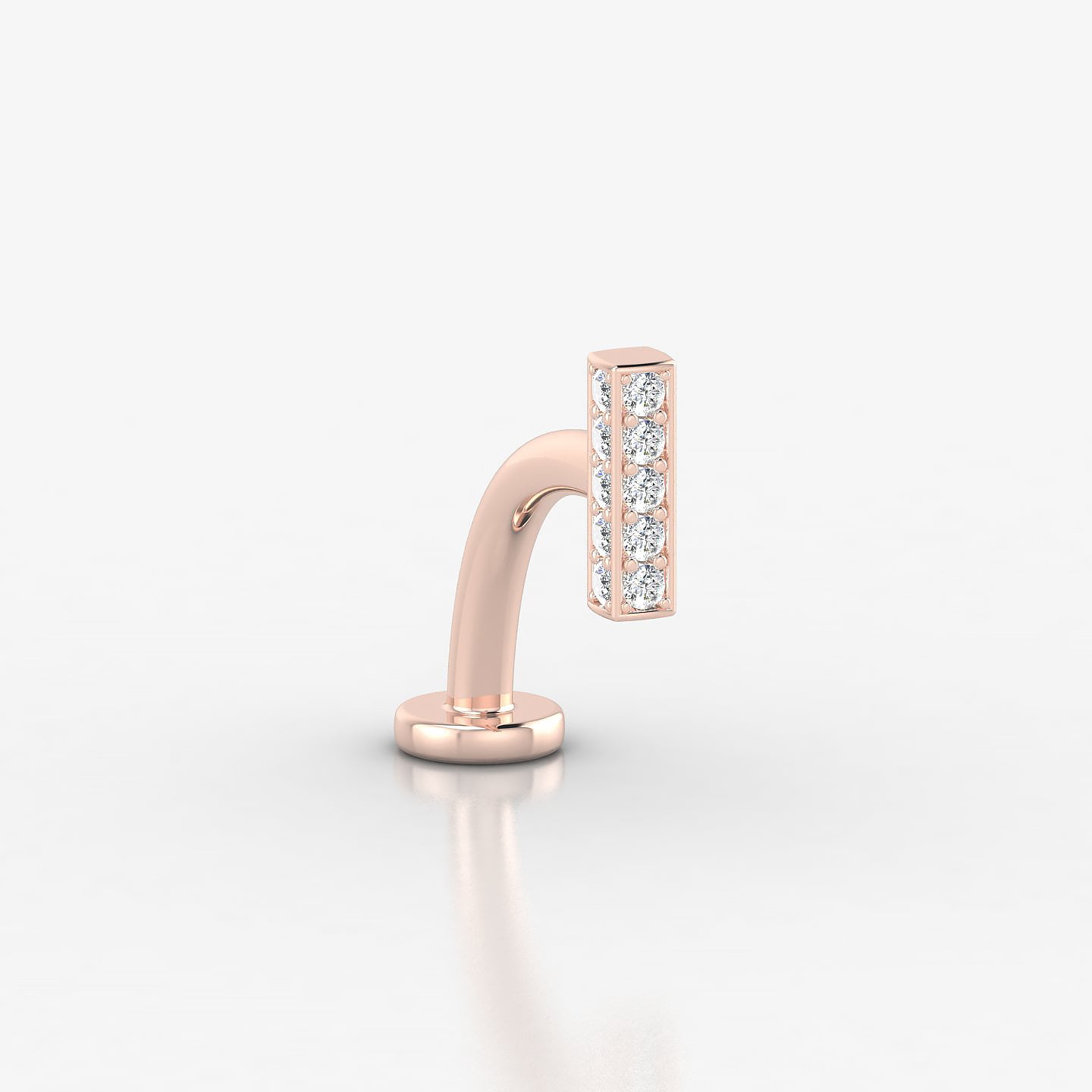 Aria | 18k Rose Gold 6.5 mm 10 mm Bar Diamond Floating Navel Piercing