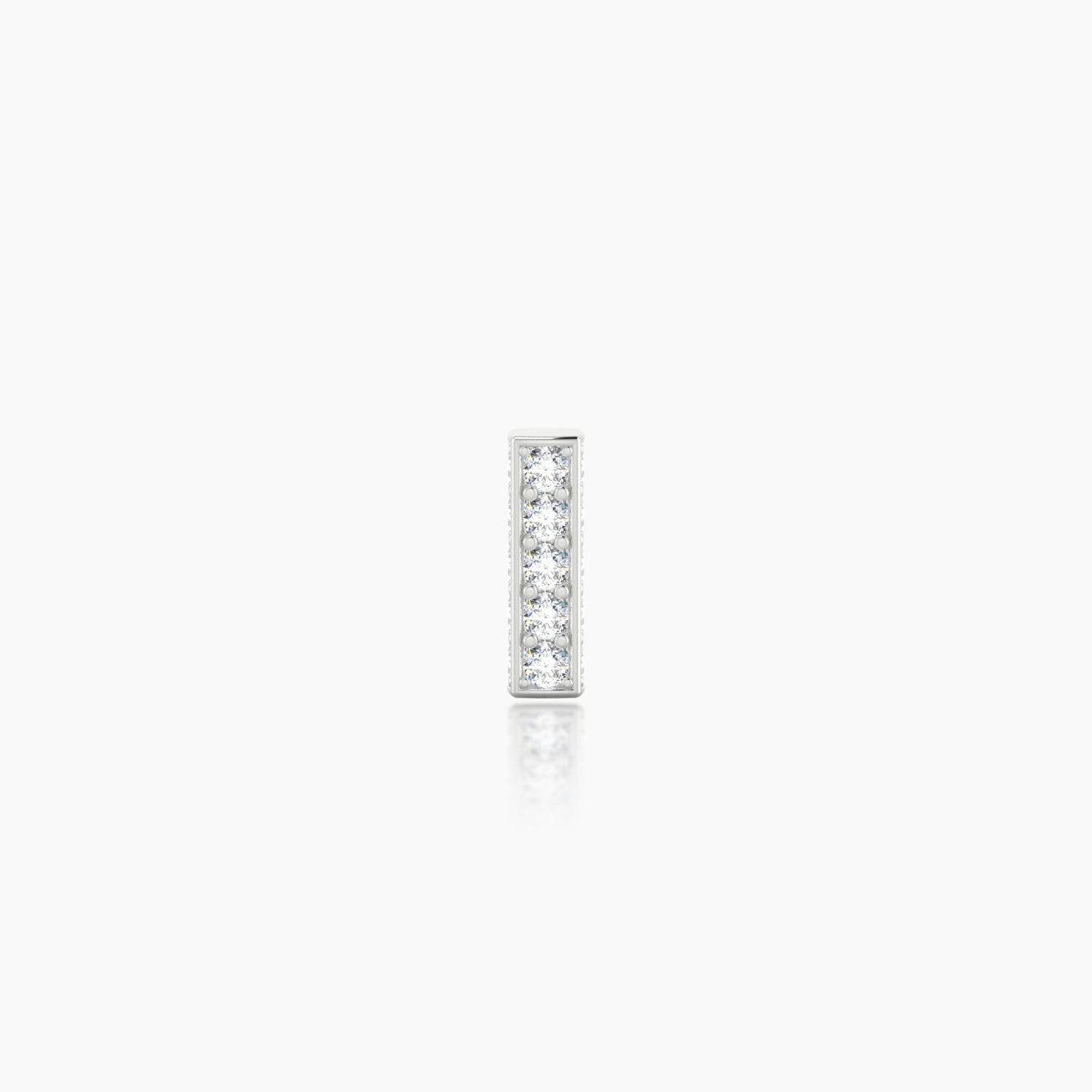 Aria | 18k White Gold 6.5 mm 5 mm Bar Diamond Nose Piercing