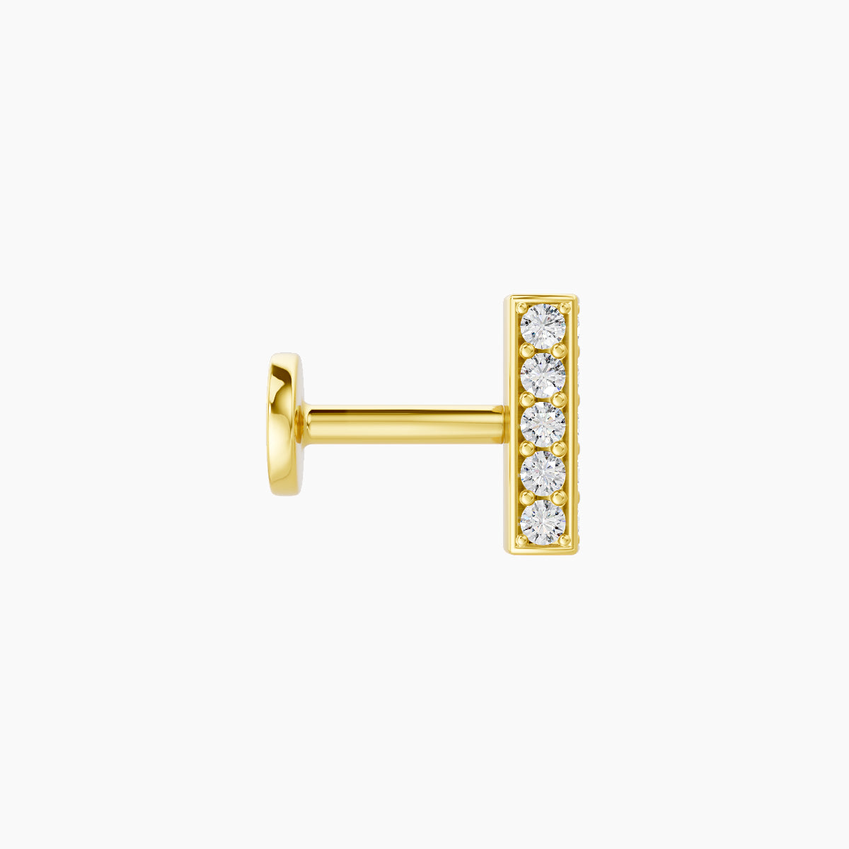 Aria | 18k Yellow Gold 6.5 mm 5 mm Bar Diamond Piercing