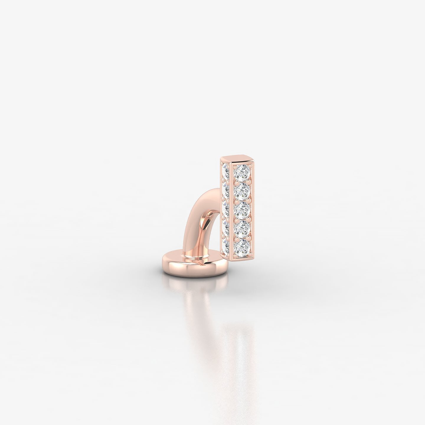 Aria | 18k Rose Gold 6.5 mm 6 mm Bar Diamond Floating Navel Piercing