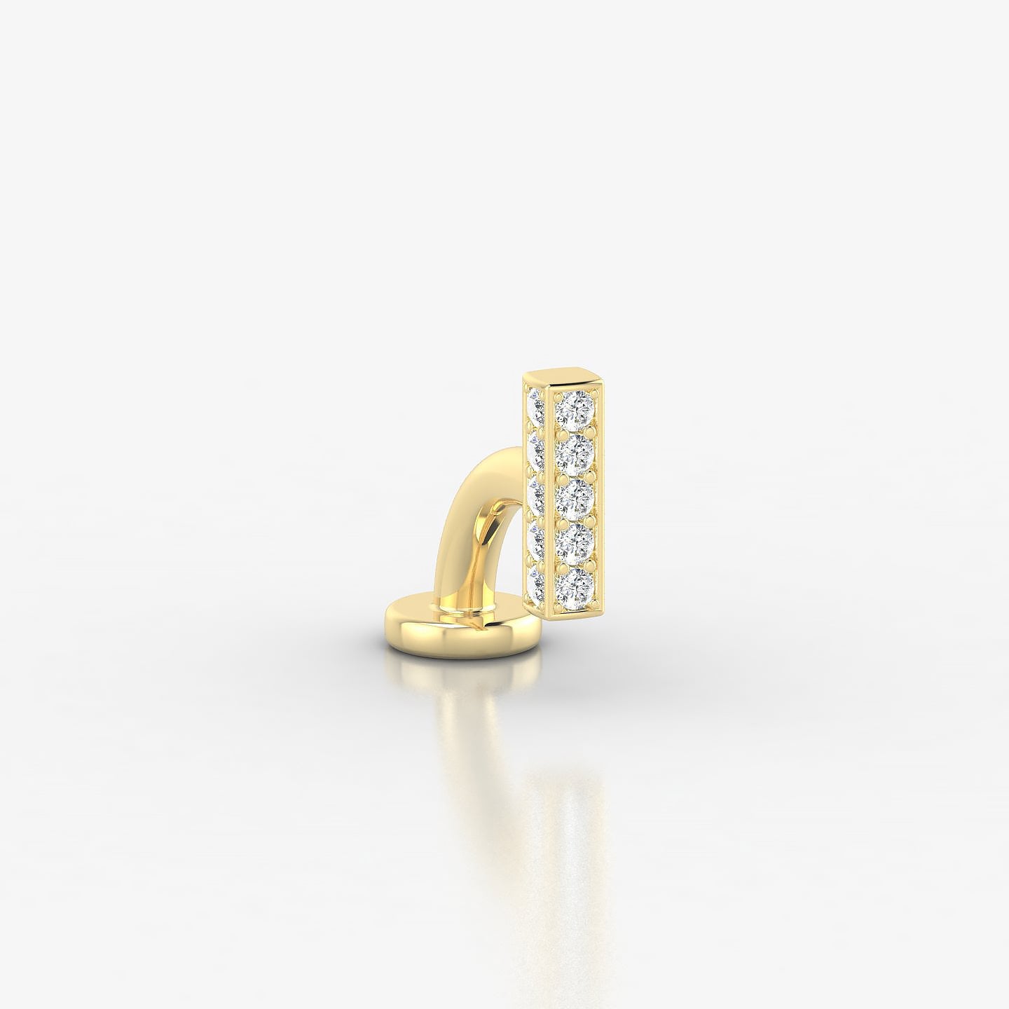 Aria | 18k Yellow Gold 6.5 mm 6 mm Bar Diamond Floating Navel Piercing
