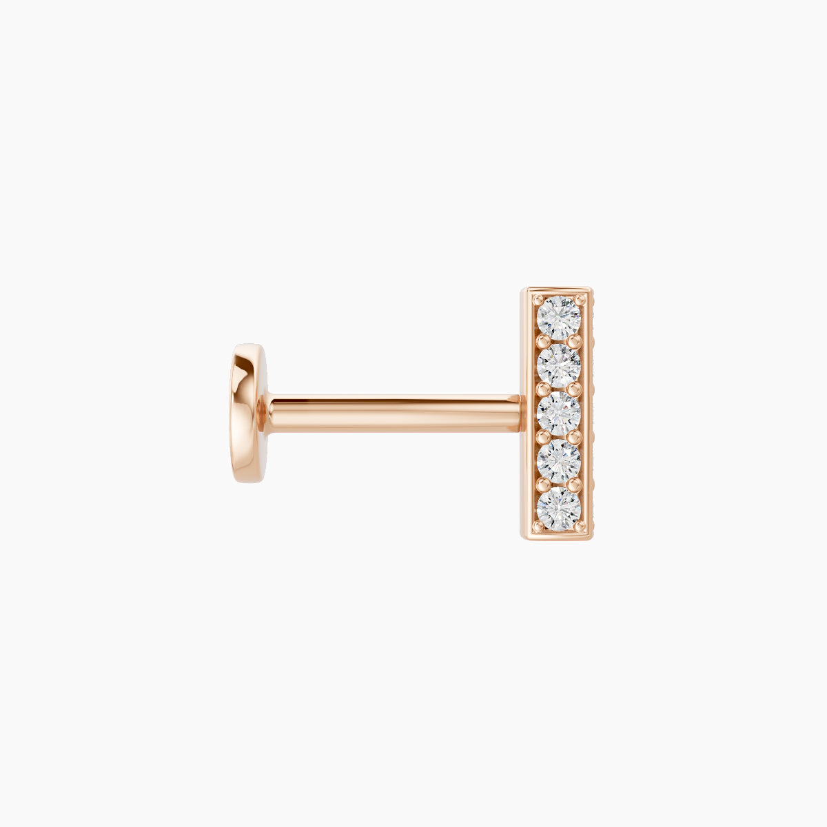 Aria | 18k Rose Gold 6.5 mm 6.5 mm Bar Diamond Piercing