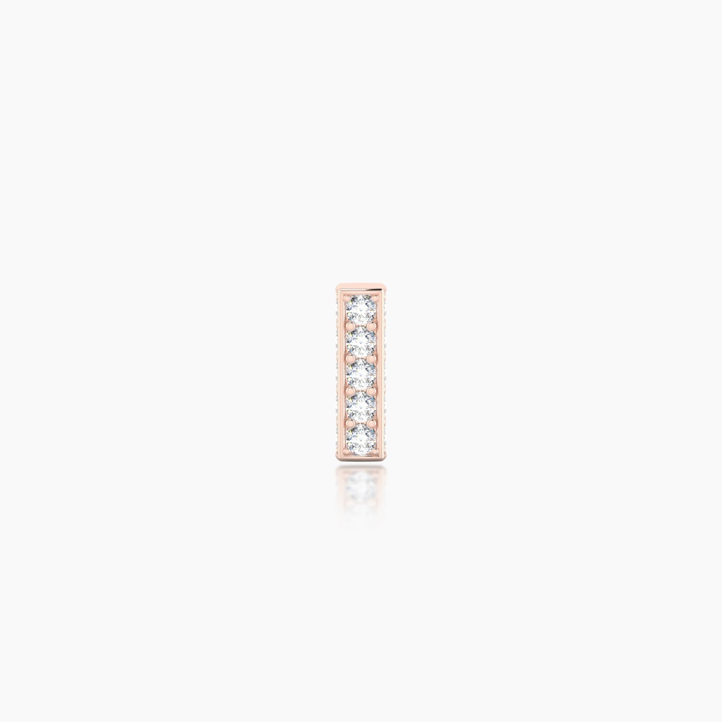 Aria | 18k Rose Gold 6.5 mm 8 mm Bar Diamond Nose Piercing